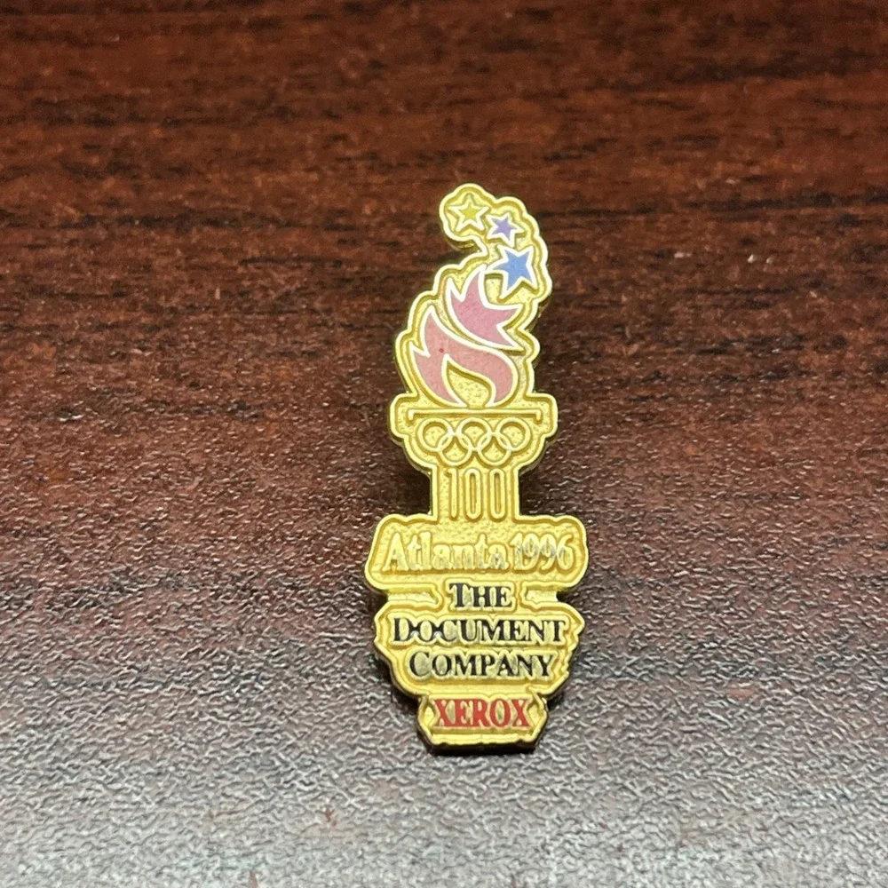 1996 Atlanta Olympics Xerox The Document Company Sponsor‎ Lapel Hat Pin